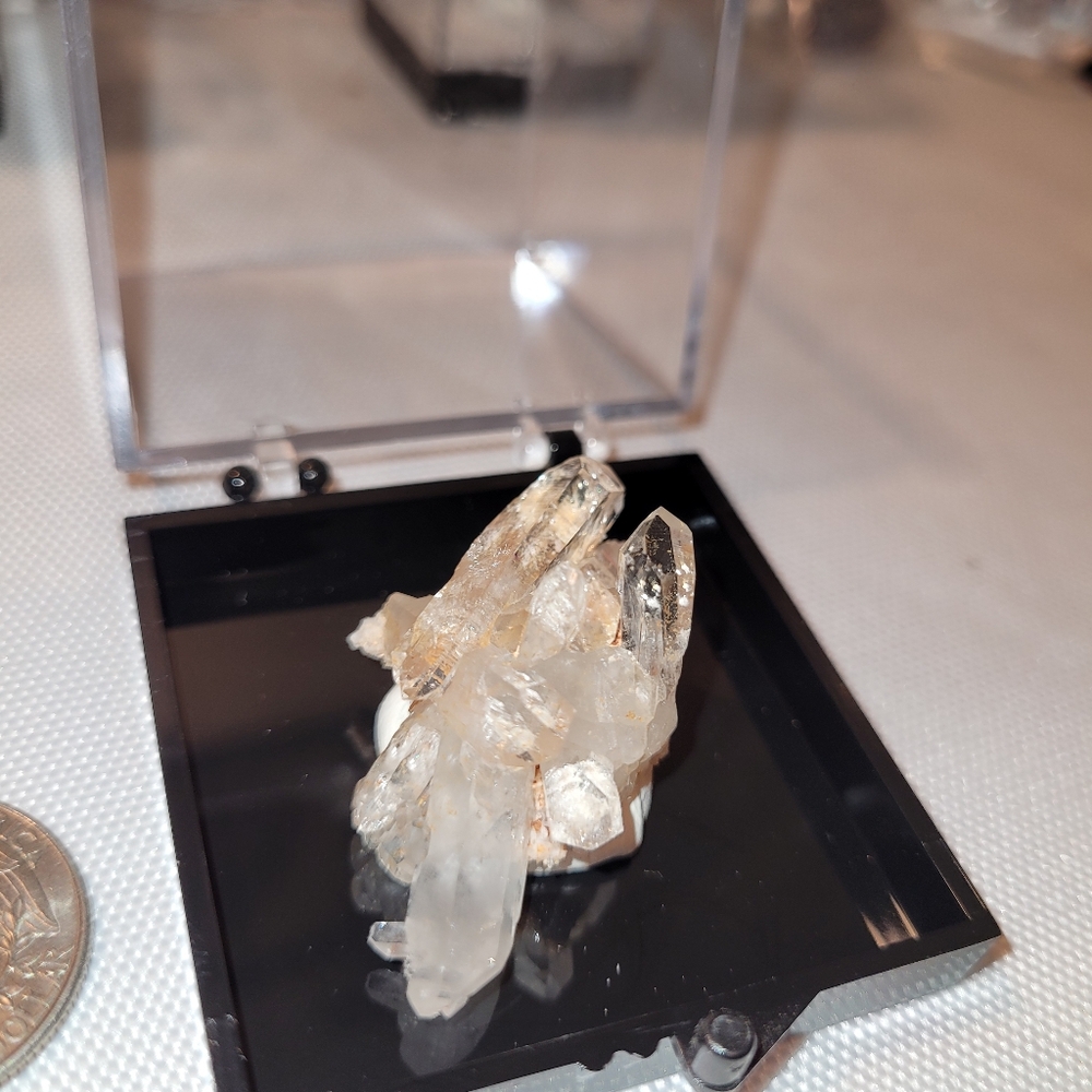 Rare Clear Quartz Crystal Cluster with Adularia from Arkansas